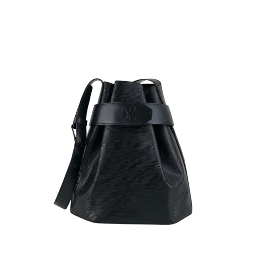 LOUIS VUITTON Epi Drawstring Shoulder bag Black Vintage 6ajzsh