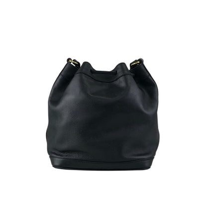 CELINE Blason Gancini Drawstring Shoulder bag Black Vintage 3zj4mf