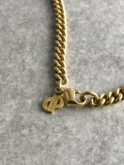 Christian Dior Necklace Gold Vintage 4acwta