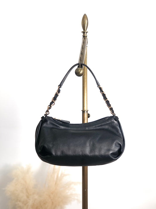 Salvatore Ferragamo Vala Ribbon Chain Shoulder bag Black Vintage j65jf8