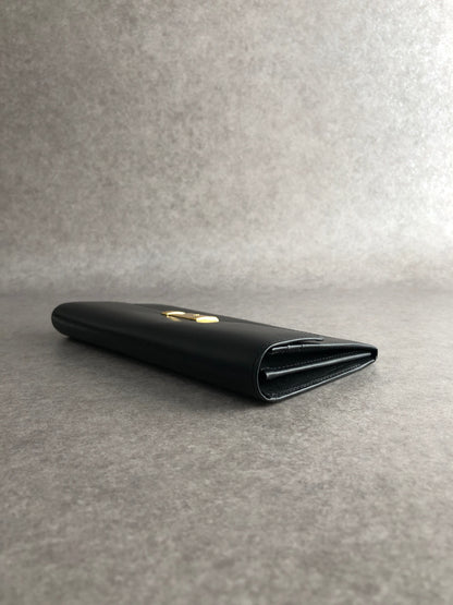 Yves Saint Laurent YSL Logo Long Wallet Black Vintage czyrem