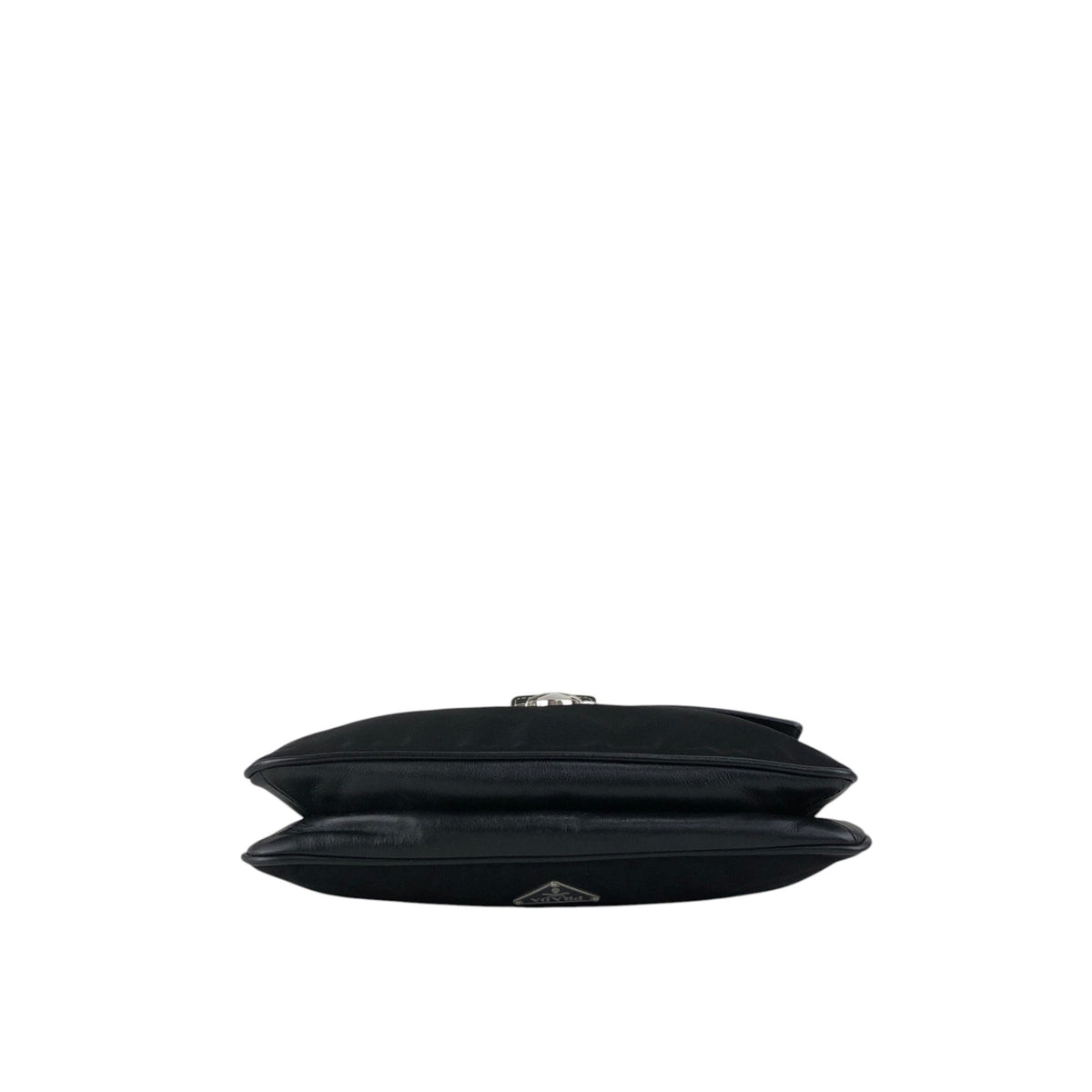 PRADA Triangle Logo Push lock Shoulder bag Black Vintage kcukna