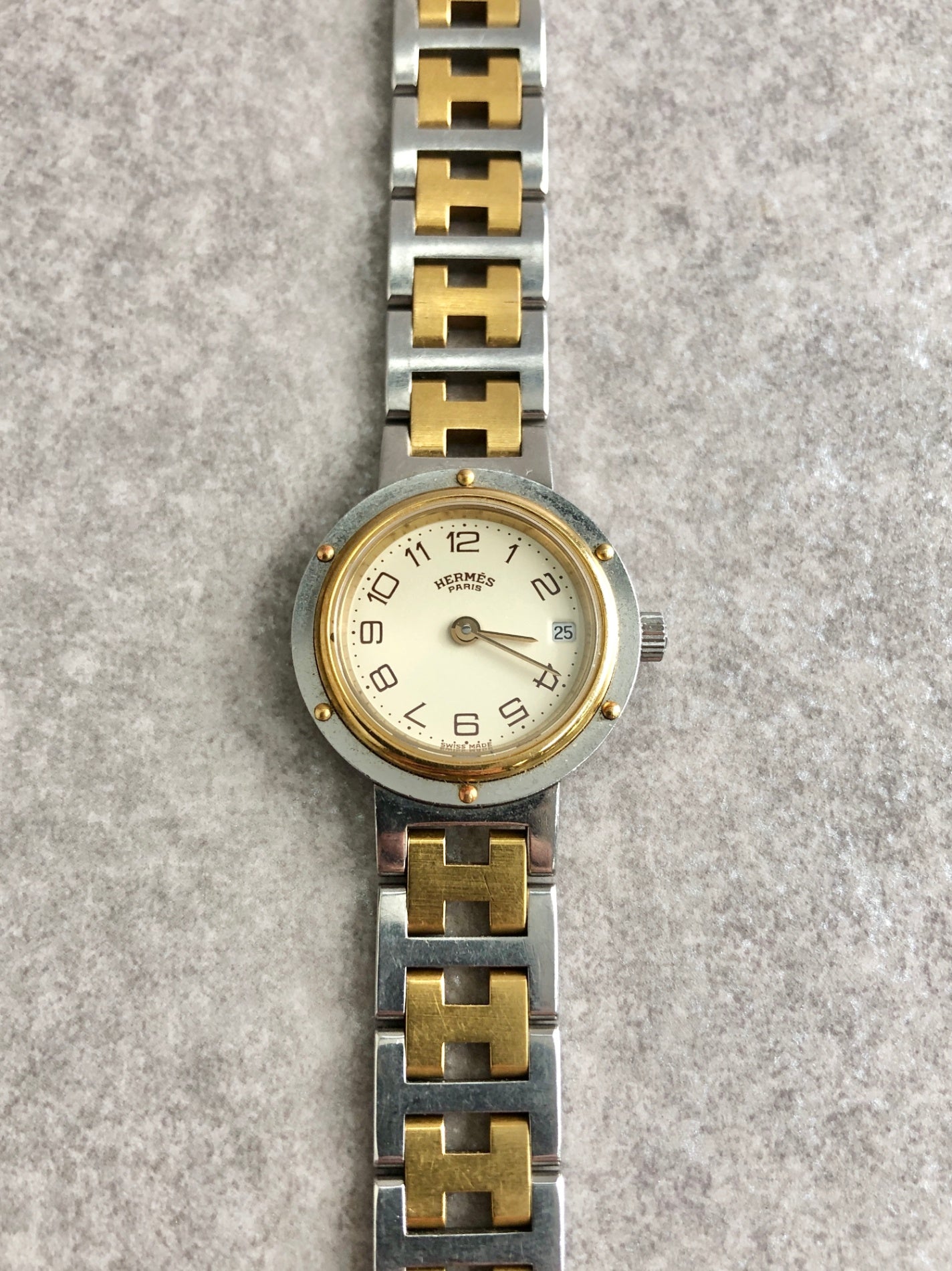HERMES Watch Gold×Silver Vintage 76s5x4