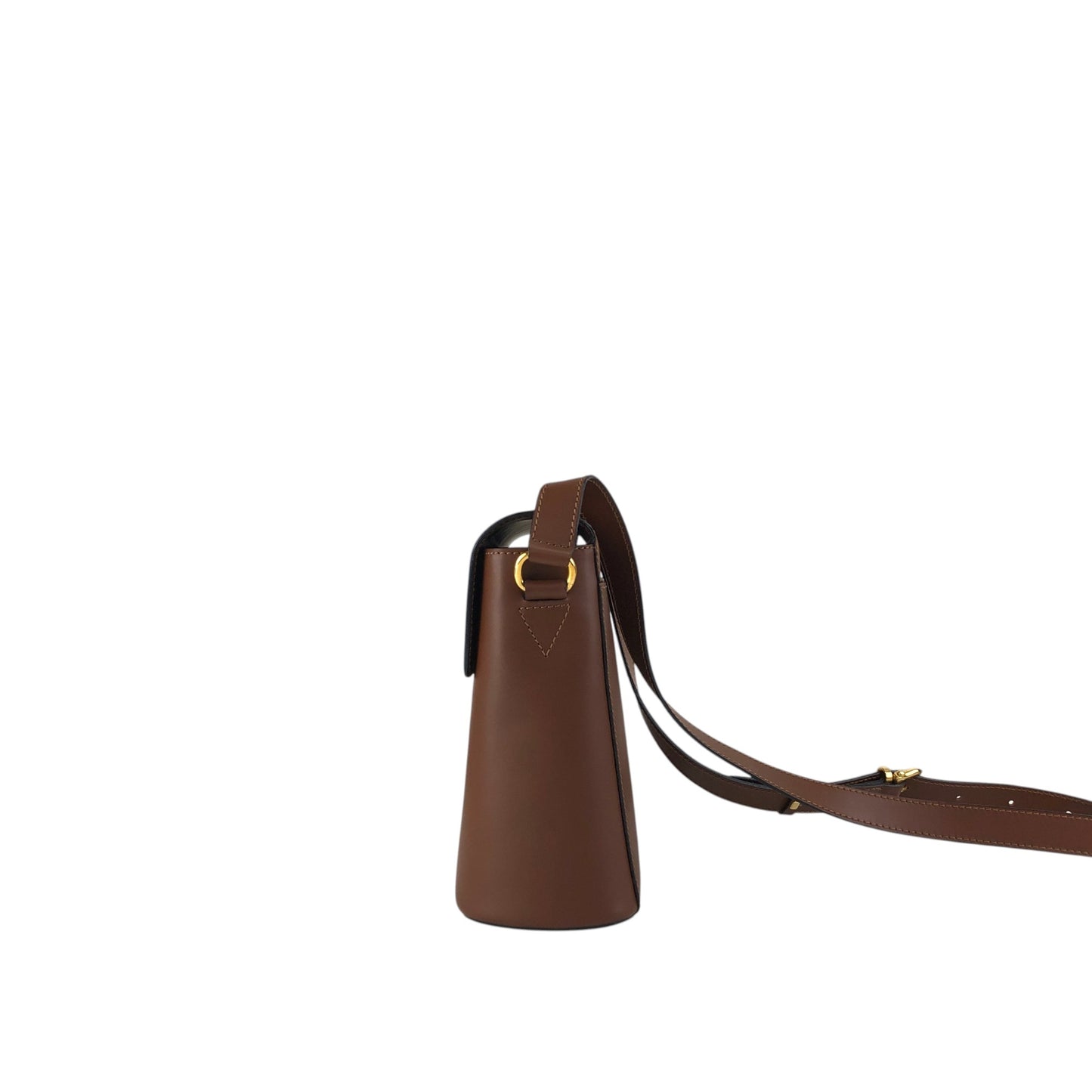 CELINE Logo Front Buckle Shoulder bag Brown Vintage ks36xe