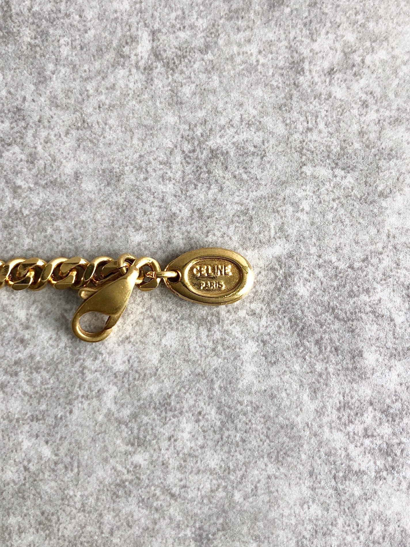 CELINE Blason Bracelet Gold Vintage 72ed8s