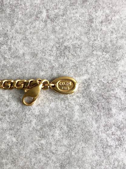 CELINE Blason Bracelet Gold Vintage 72ed8s