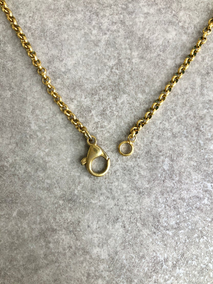 CELINE Stone Necklace Gold Vintage ge35zp