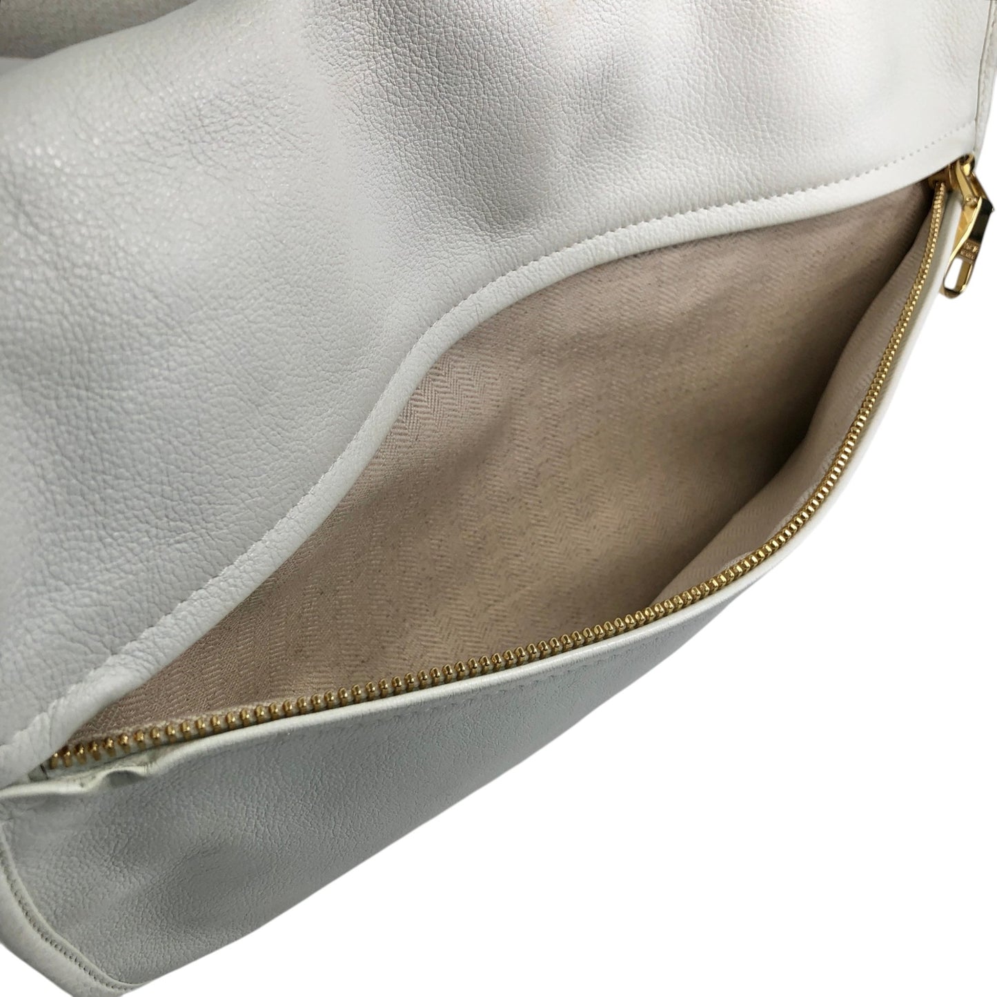 LOEWE Logo Embossed Shoulder bag White Vintage zpjrde