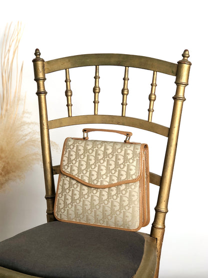 Christian Dior Trotter Handbag Beige Vintage dz5dit