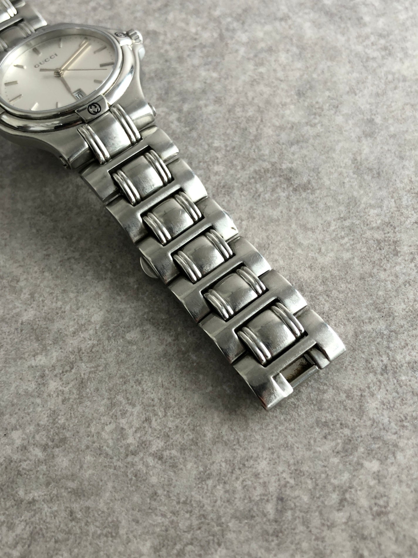 GUCCI Logo Quartz Watch Silver 9040M Vintage n6ymez