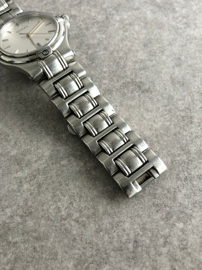 GUCCI Logo Quartz Watch Silver 9040M Vintage n6ymez