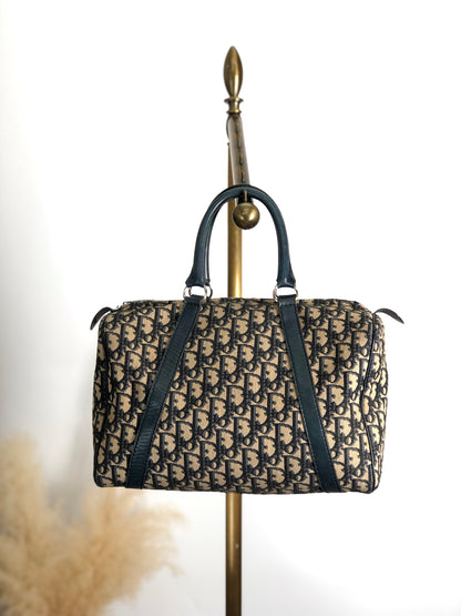 Christian Dior Trotter 波士頓包 手袋 海軍藍 復古 dmrj3p