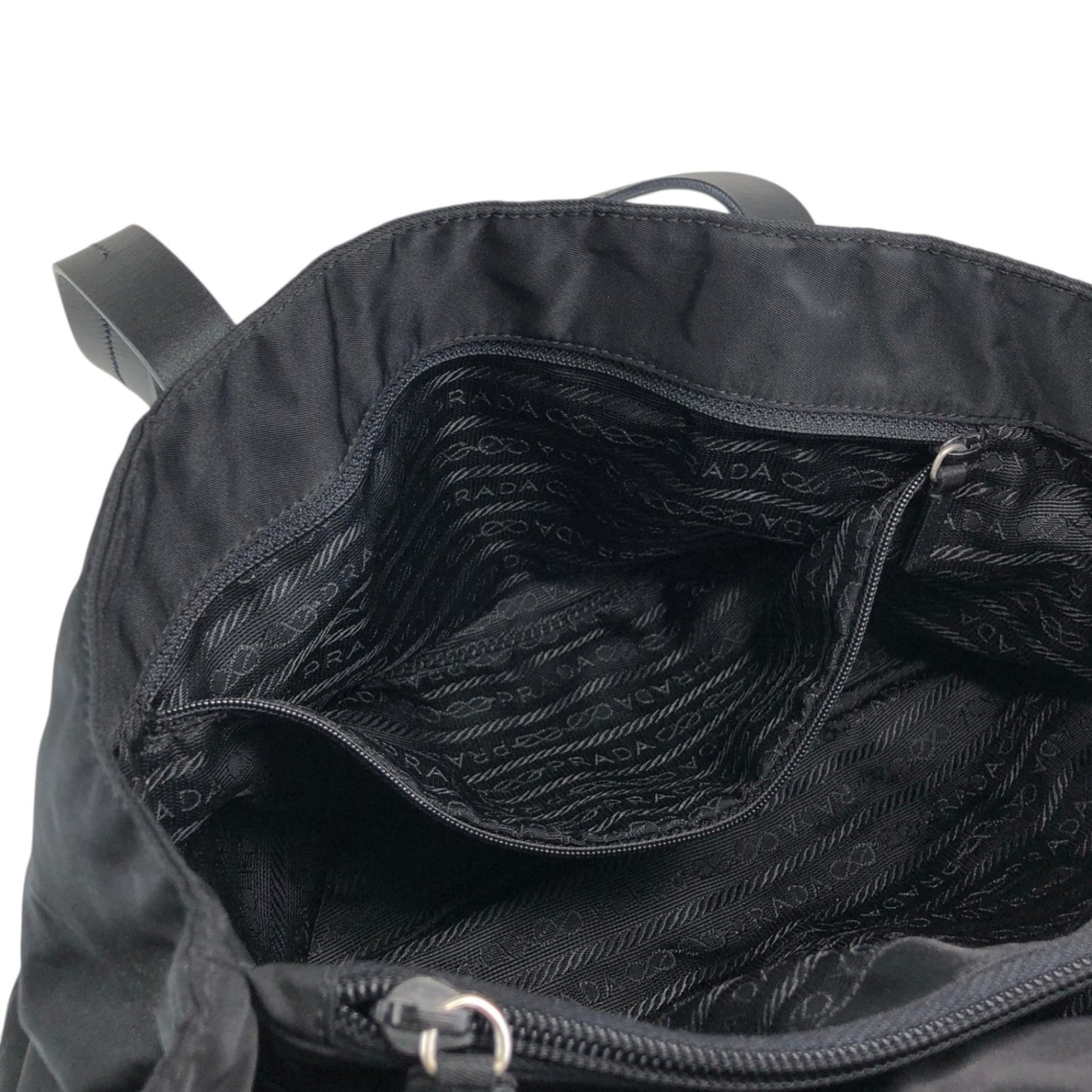PRADA Tessuto Triangle Logo Totebag Black Vintage m6zub7