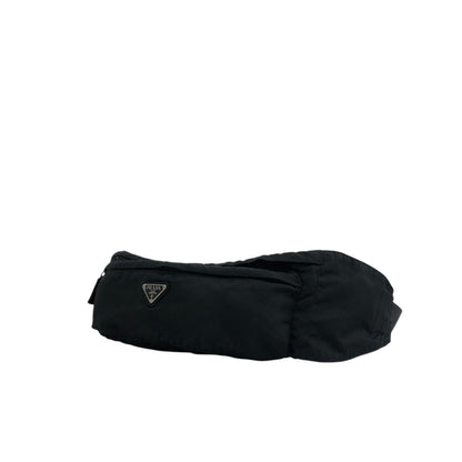 PRADA Tessuto Triangle Logo Sling bag Black Vintage fgihvu