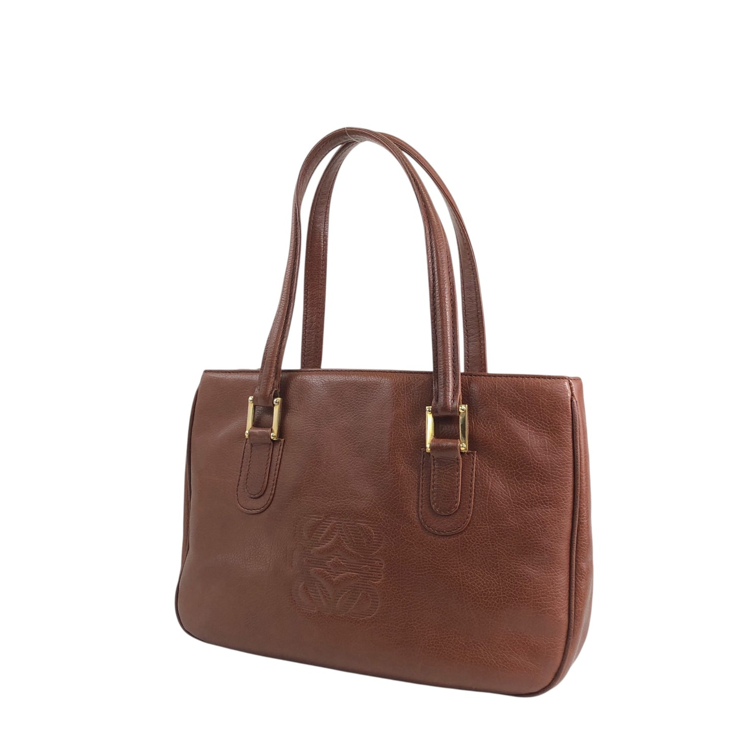 LOEWE Anagram Handbag Brown Vintage tewjne