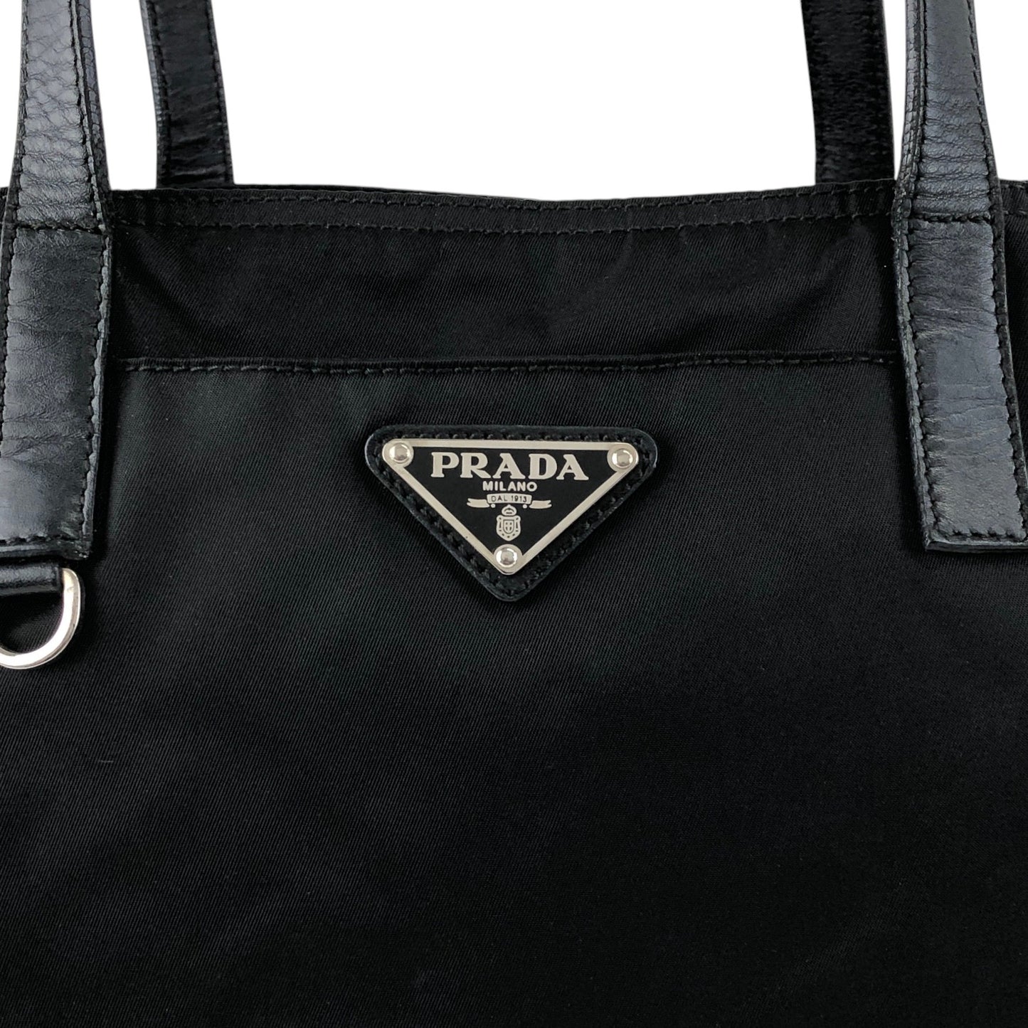 PRADA Tessuto Triangle Logo Totebag Black Vintage mbeuzk