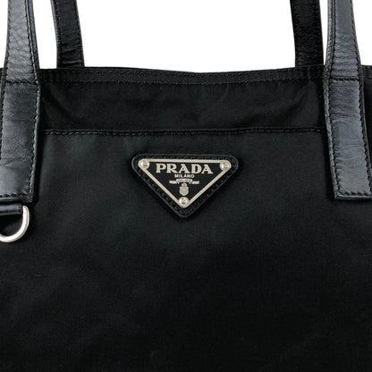 PRADA Tessuto Triangle Logo Totebag Black Vintage mbeuzk