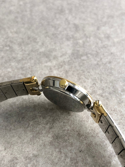 Christian Dior Logo Quartz Watch Silver×Gold 3025 Vintage ngmhnw