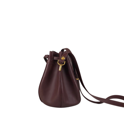 Cartier Logo Embossed Drawstring Shoulder bag Bordeaux Vintage r3iyaj