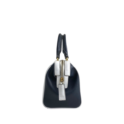 CELINE Two-way Small Boston bag Shoulder bag White×Navy Vintage gbtb54