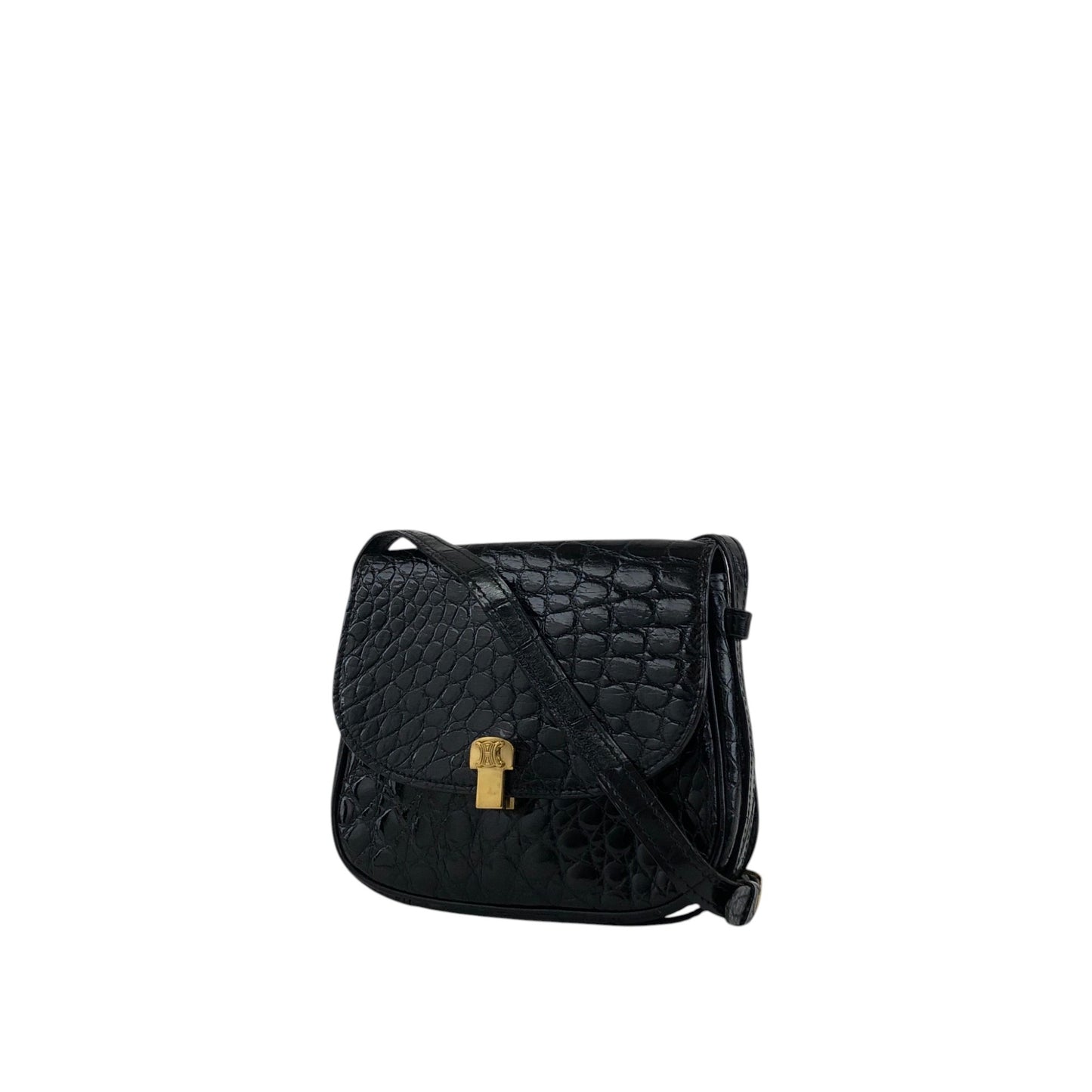 CELINE Triomphe Shoulder bag Black Vintage vtsptj