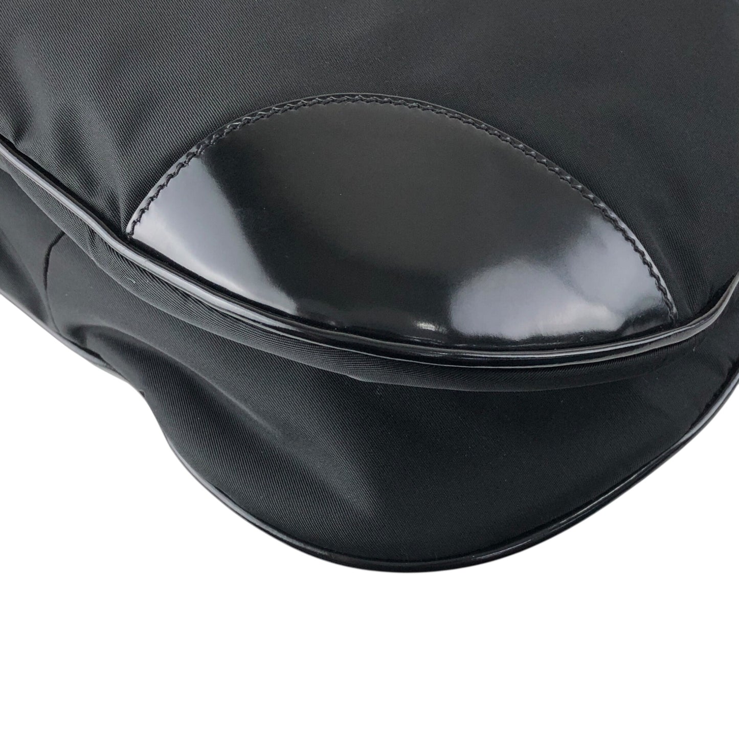 PRADA Logo Front Lock Shoulder bag Black Vintage jh2gpw