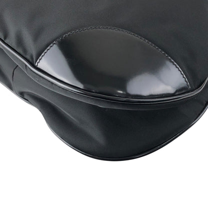 PRADA Logo Front Lock Shoulder bag Black Vintage jh2gpw