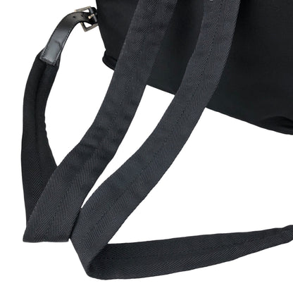 PRADA Tessuto Triangle Logo Double Pocket Backpack Black Vintage vsidzm