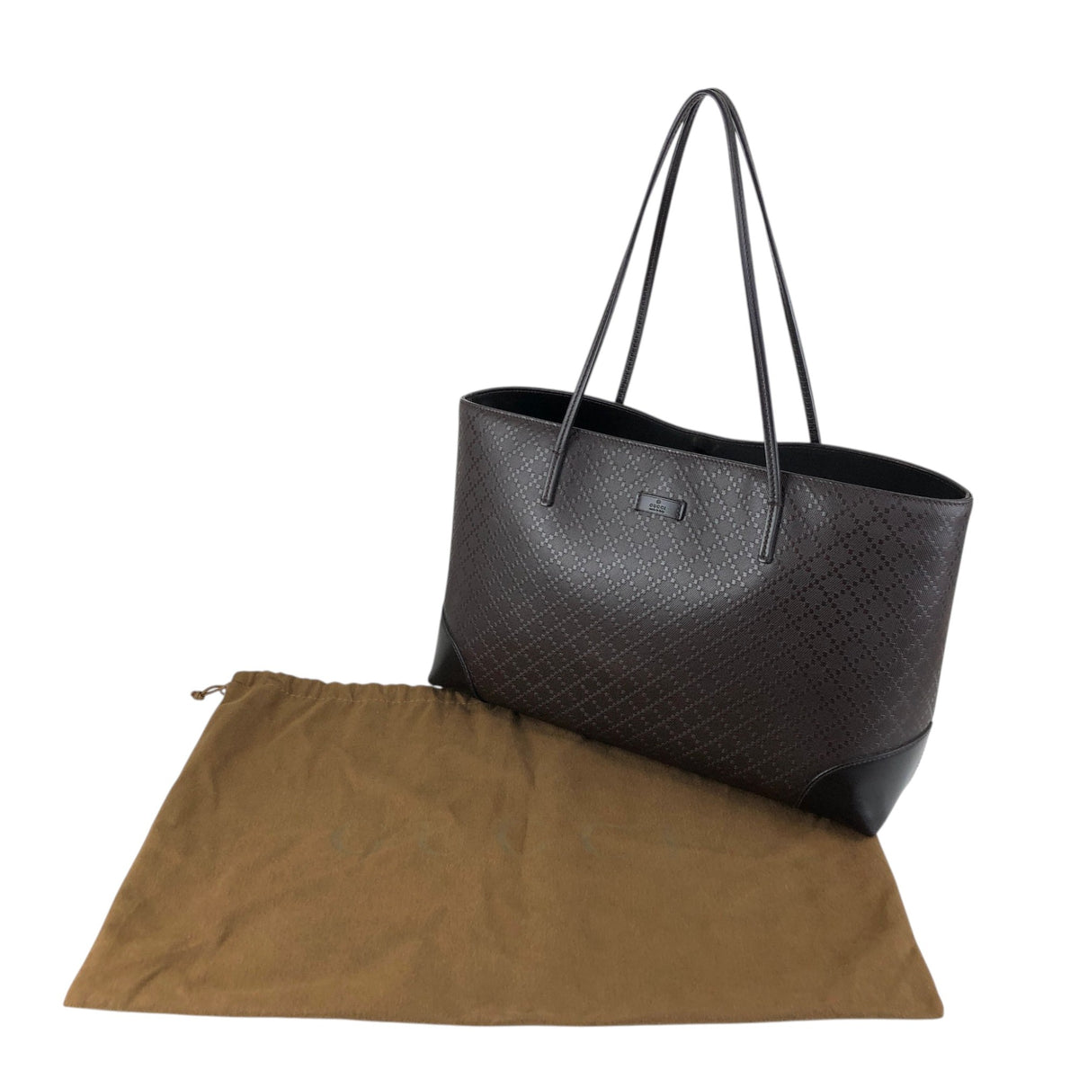 GUCCI Logo Totebag Brown Vintage sjc4yu