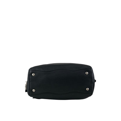 PRADA Logo Embossed Small Boston bag Handbag Black Vintage ydeszs