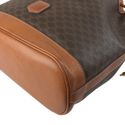 CELINE Macadam Blason Drawstring Shoulder bag Brown Vintage ywg4rj