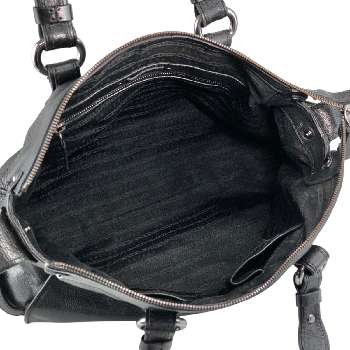 CELINE Triomphe Two-way Handbag  Shoulder bag Black Vintage 4xt5x6