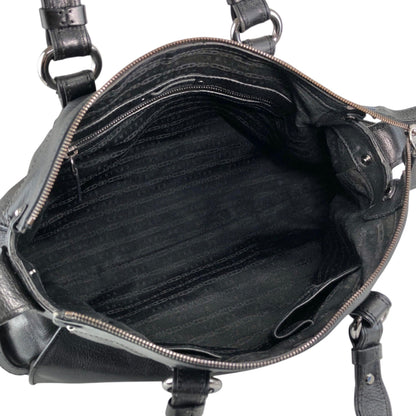 CELINE Triomphe Two-way Handbag  Shoulder bag Black Vintage 4xt5x6