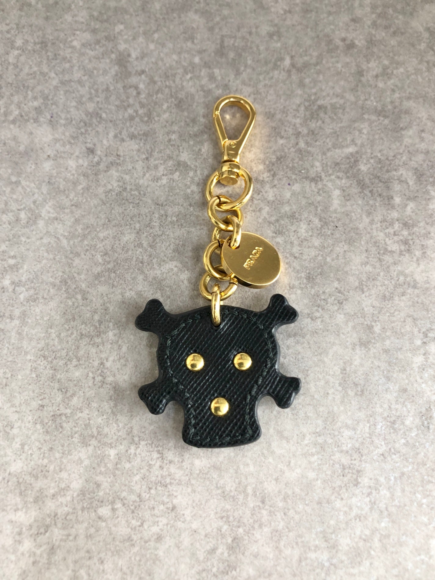 PRADA Skull Motif Key holder Black Vintage 7rrgsw
