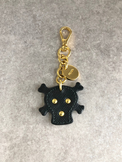 PRADA Skull Motif Key holder Black Vintage 7rrgsw