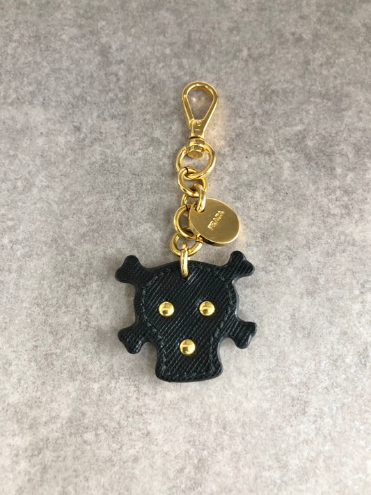 PRADA Skull Motif Key holder Black Vintage 7rrgsw