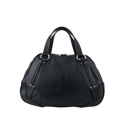 CELINE Blason Small Boston bag Handbag Black Vintage 2bg7ri