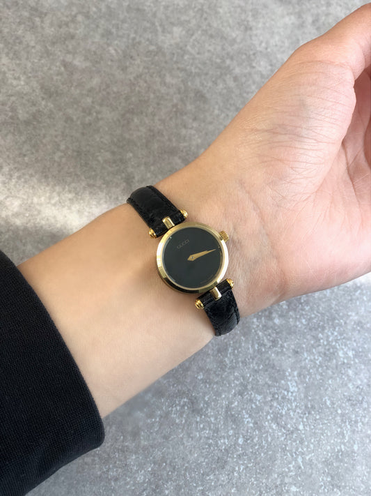 GUCCI Quartz Watch Black Vintage tbwk7u