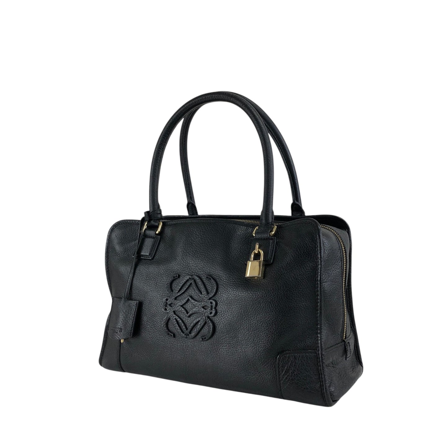 LOEWE Anagram Small Boston bag Handbag Black Vintage rtk3kf