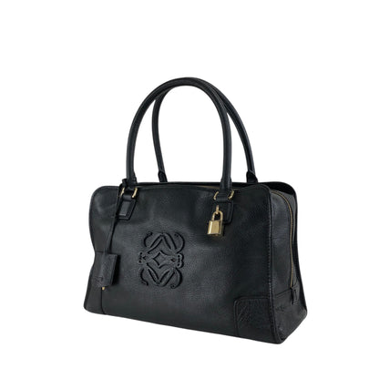 LOEWE Anagram Small Boston bag Handbag Black Vintage rtk3kf