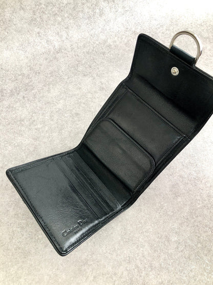 Christian Dior Logo Folded Wallet Black Vintage aps3wd