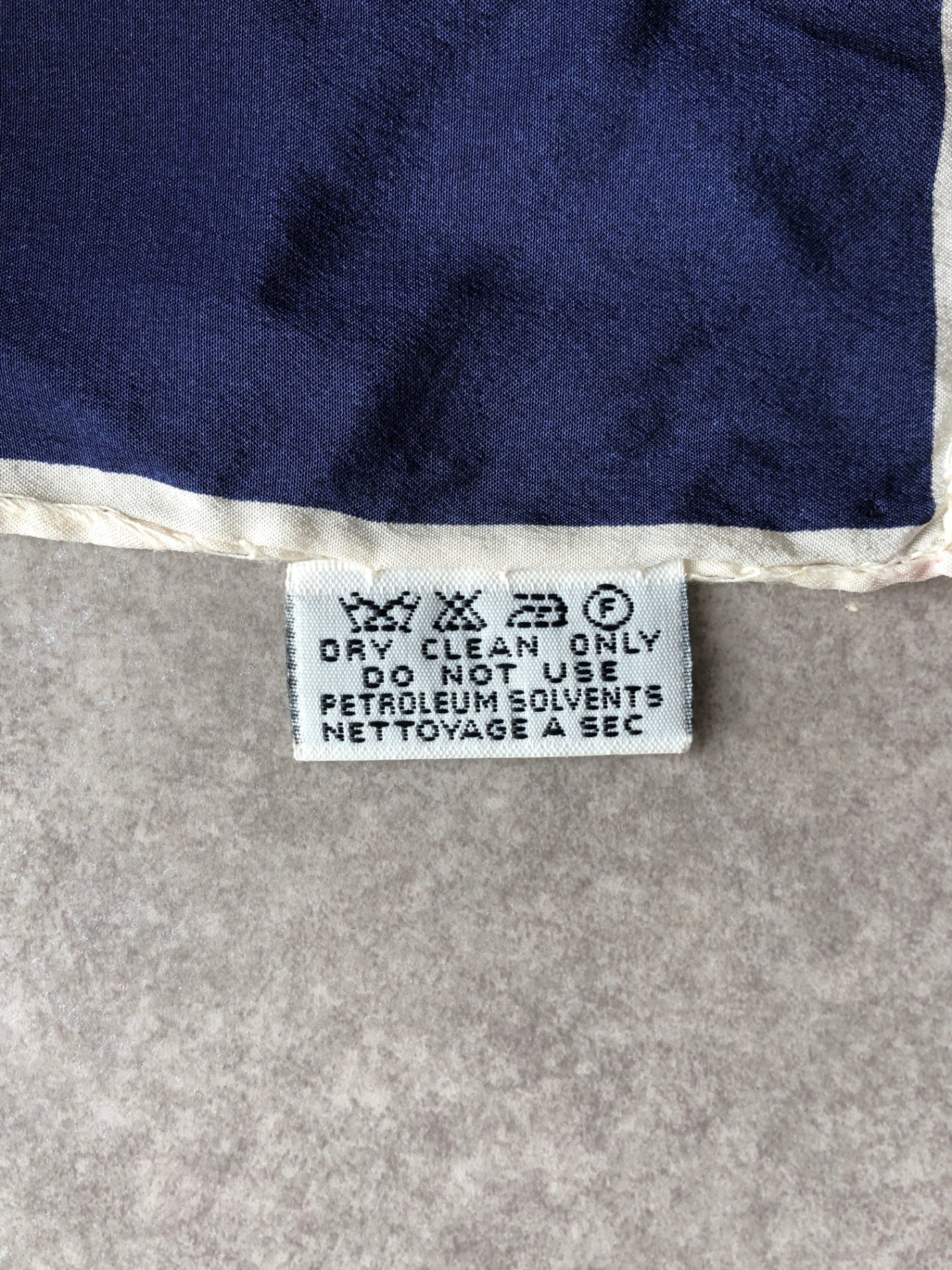 Christian Dior Logo Silk Scarf White×Red×Blue Vintage 7mczuj