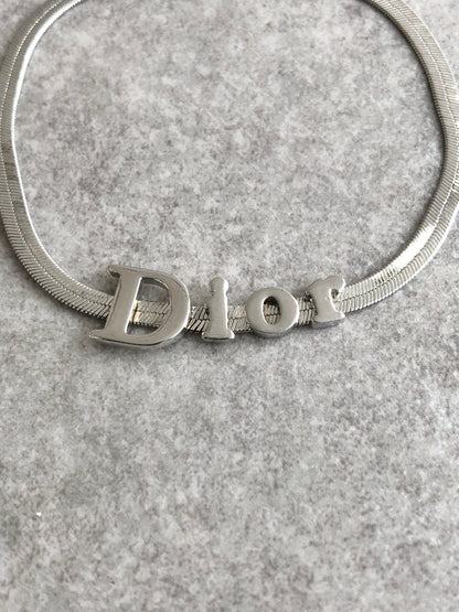 Christian Dior Logo Motif Bracelet Silver Vintage fim3z7