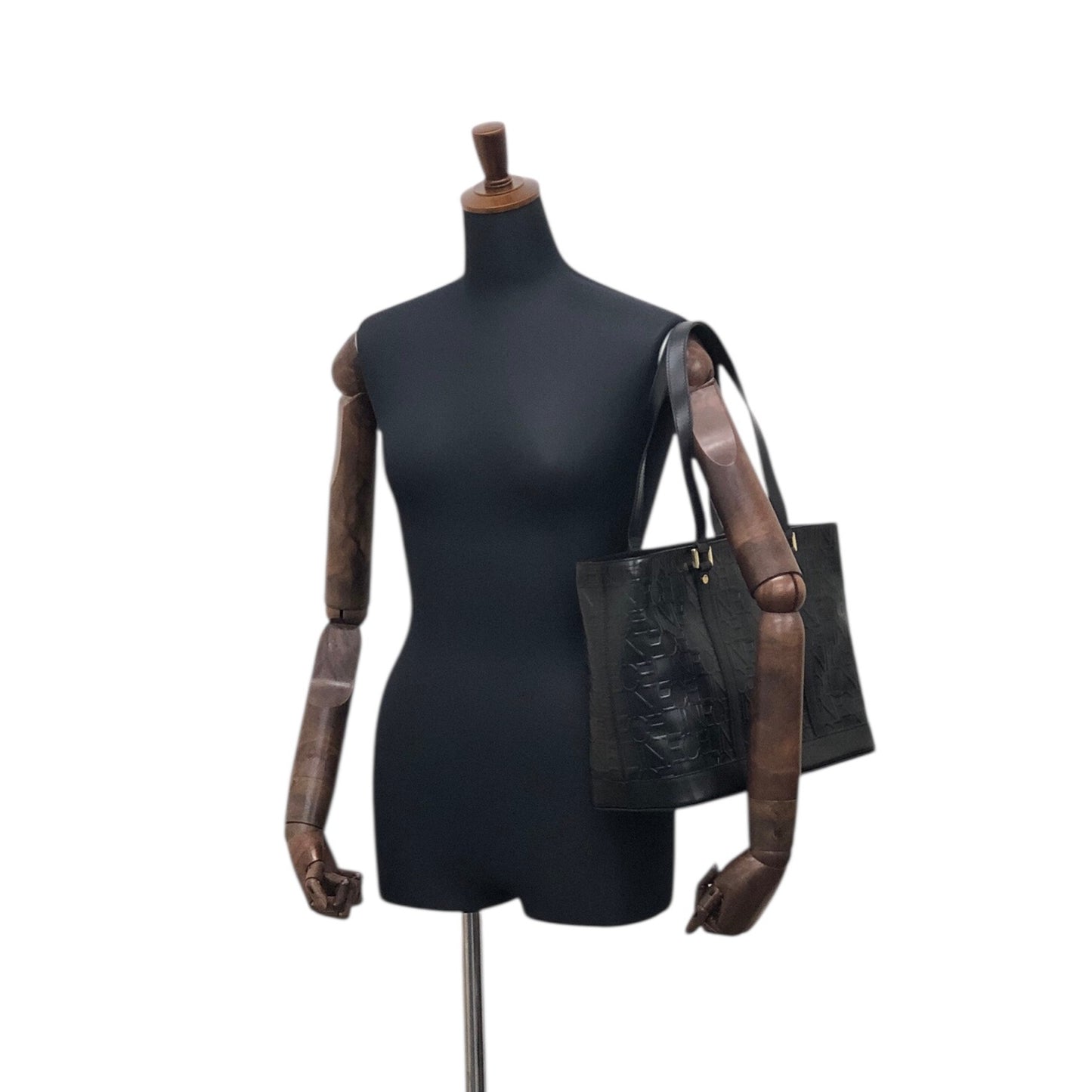 CELINE Logo Embossed Handbag Black Vintage za7ghz