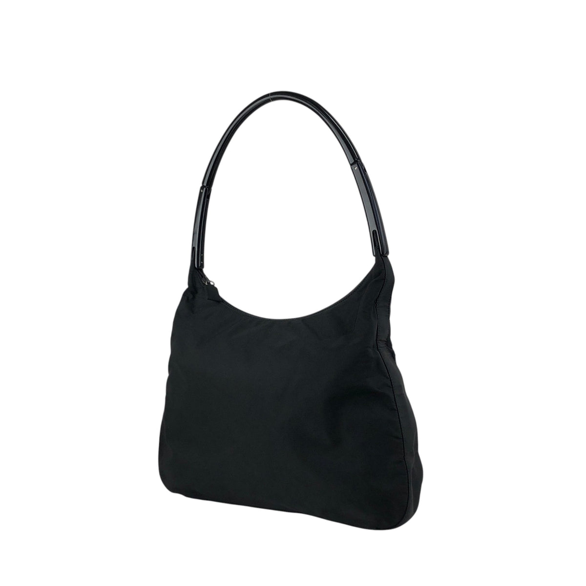 PRADA Tessuto Triangle Logo Shoulder bag Black Vintage gpgejr