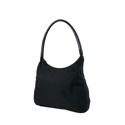 PRADA Tessuto Triangle Logo Shoulder bag Black Vintage gpgejr