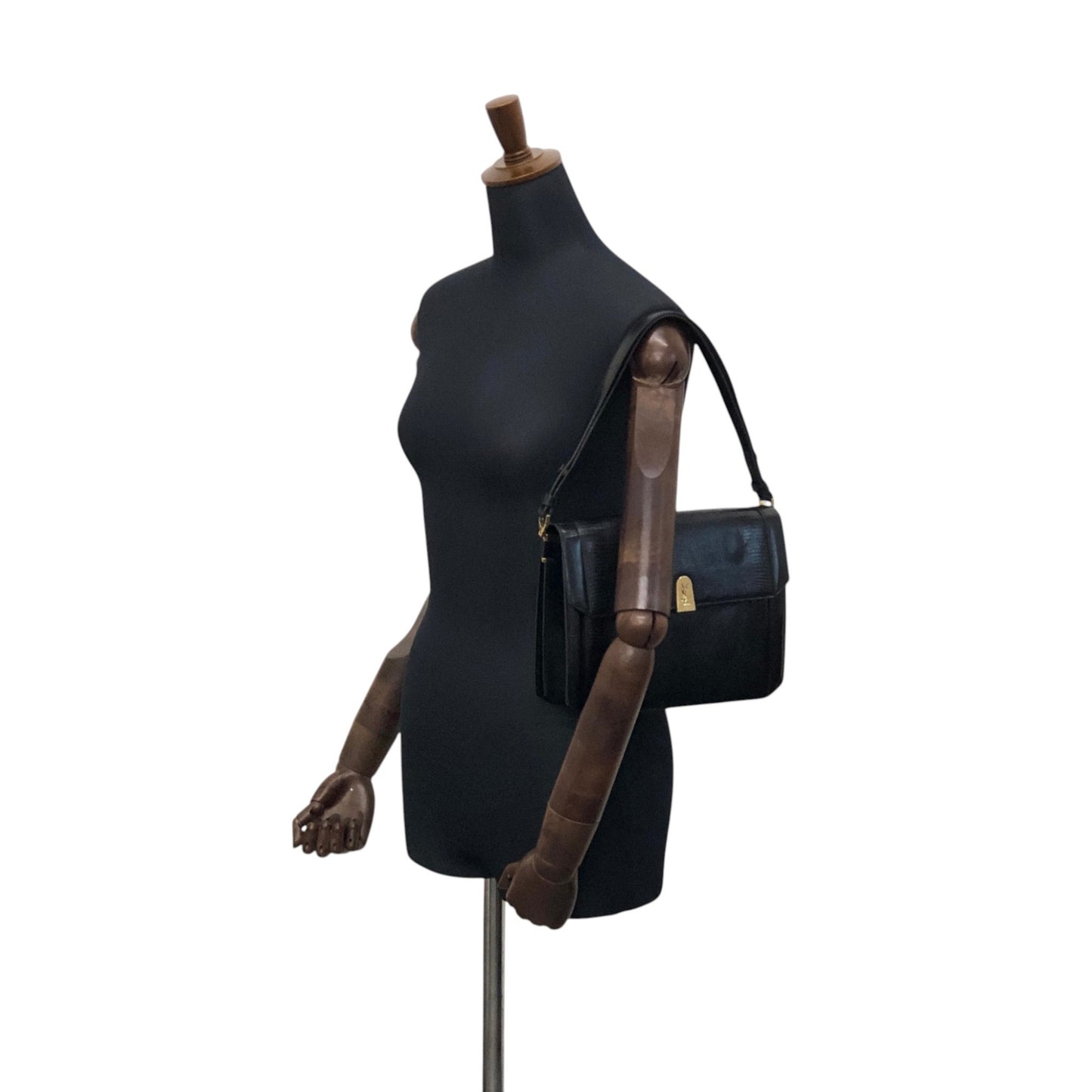 Yves Saint Laurent YSL Logo Shoulder bag Black Vintage 67eb7u