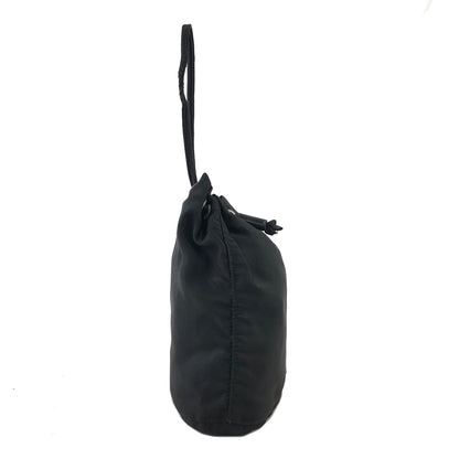 PRADA Triangle Logo Nylon Drawstring Smallbag Handbag Black Vintage imrxv2