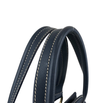 CELINE Blason Front Buckle Handbag Navy Vintage rk6nfn