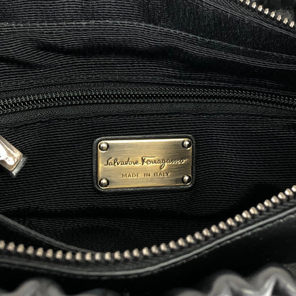 Salvatore Ferragamo Vala Ribbon Two-way Handbag Shoulder bag Black Vintage hdyv3c